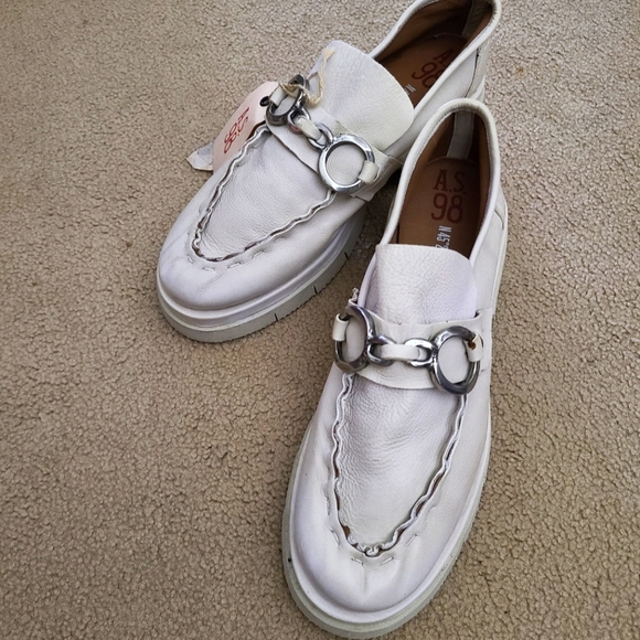 NEW A.S. 98 Leather Loafers In Cream Size 40 - Picture 6 of 14